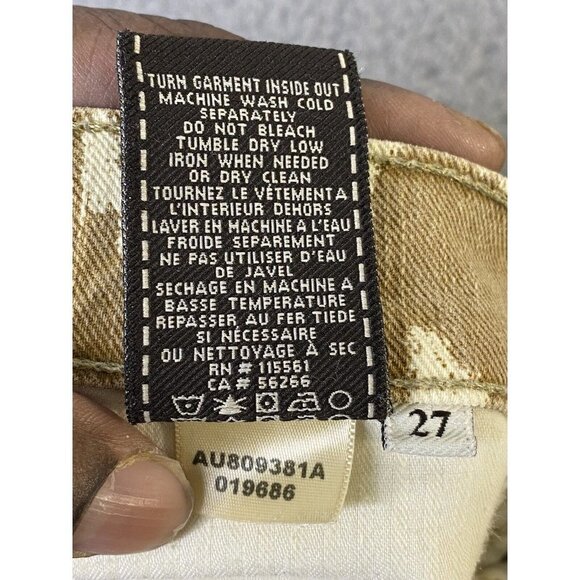 7 For All Mankind Womens The Cropped Skinny Jeans Brown Ikat Print Size‎ 27 - Picture 5 of 7